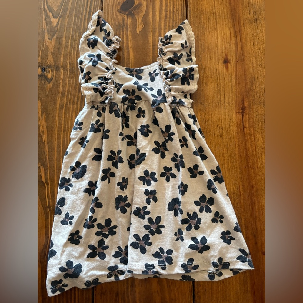 BearPaw Cream Dress with Black Floral Print